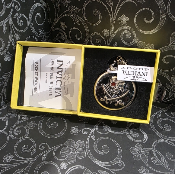 Invicta Blackbeard's Legacy Pocket Watch with Chain Midek 49007 - Picture 1 of 7